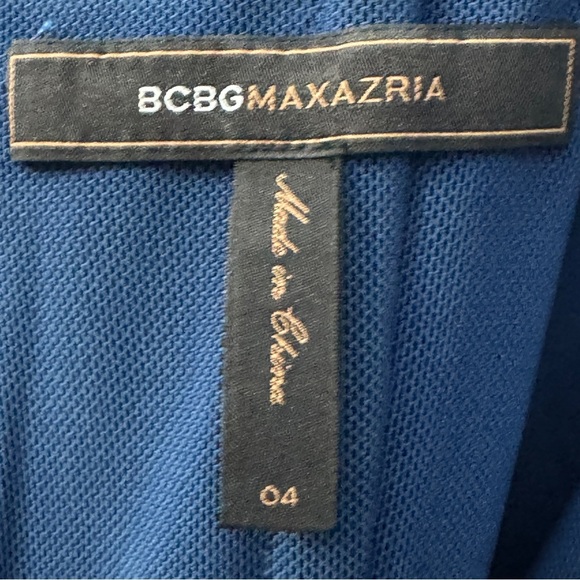 BCBGMAXAZRIA 4 Blue Tiered Satin Strap Dress Cocktail Party Formal - Picture 6 of 10